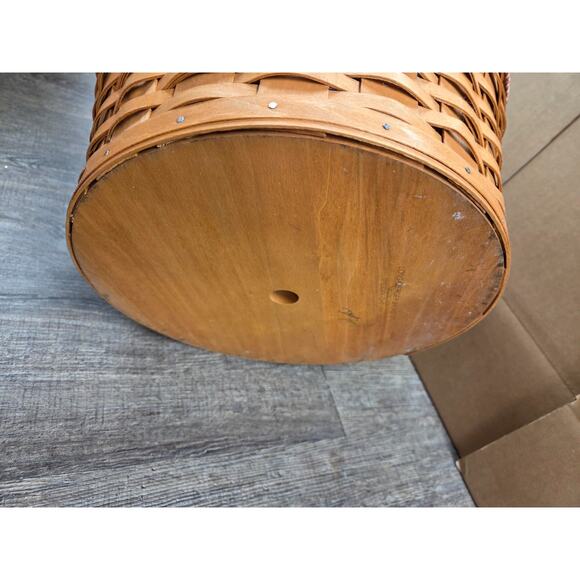 Longaberger 1994 Measuring Basket 13" w/ Liner & Plastic Protector USA FLAG - Picture 5 of 5